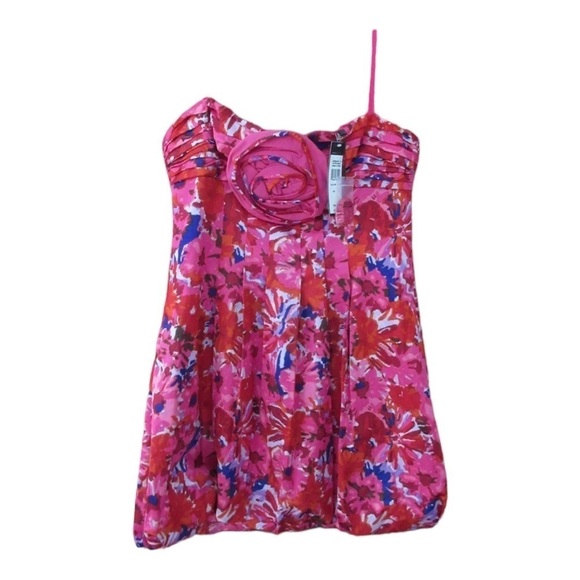 BCBG MAXAZRIA Pink Begonia Strapless Bubble Mini Dress Size 4 NWT - Picture 7 of 10